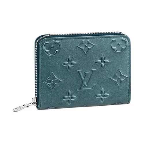 LOUIS VUITTON Zippy Коровья кожа Кошелек для монет Женские Озерный синий