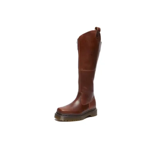 Dr.Martens Высокие сапоги до колена 3,5 см женские красно-коричневый