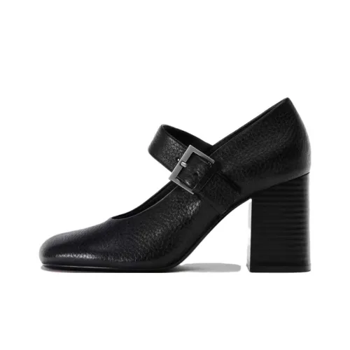 ZARA Грубый каблук Высокие каблуки 8 см Женские Черный