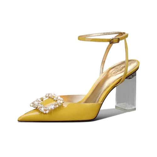 Miss Left Квадратный каблук Высокие каблуки 8,1 см Женские Желтый