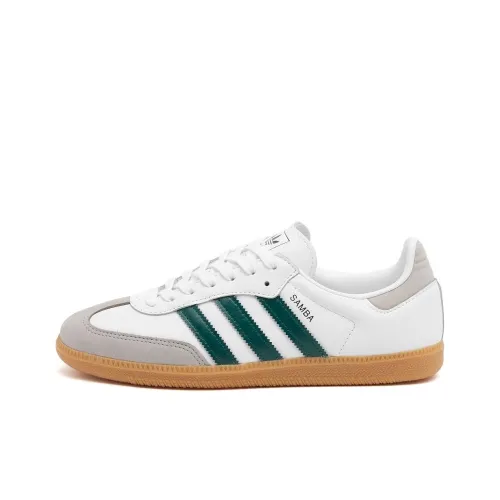 Adidas Originals SAMBA OG Устойчивые к истиранию Низкие Кроссовки для скейтбординга Женские Белые Зеленые