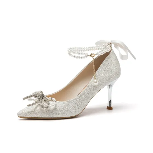 AGSDON Узкий каблук Высокие каблуки 7,5 см Женские Серебряные