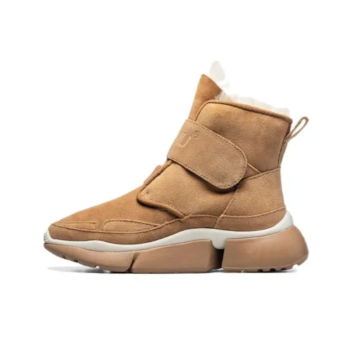 AU MU Термические Короткие Снежные Ботинки Женские Каштановые