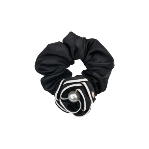 BABYBEI Многоцветный Элегантный Французский Мягкий Черный и Бежевый Резинка для волос Камелия Женская