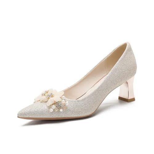 Lanza Грубый каблук Высокие каблуки Женские Шампанское