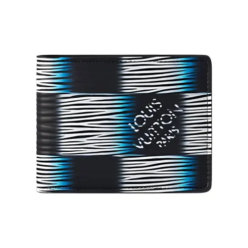 LOUIS VUITTON Slender Кожа Кошелек Мужской Темно-синий Белый