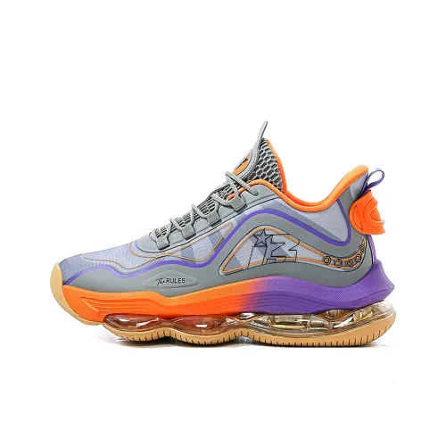Баскетбольные кроссовки IVERSON High Top оранжевого и фиолетового цвета, мужские