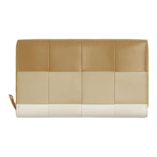 Bottega Veneta Cassette Телячья кожа Кошелек Женские Морская соль Белый Светло-коричневый Темно-коричневый