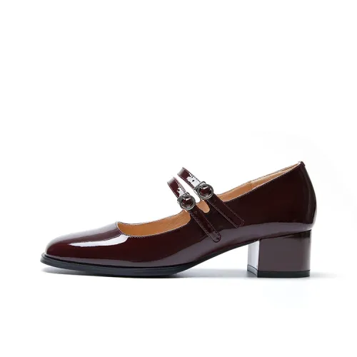 Marie Claire Квадратный каблук Высокие каблуки 4,3 см Женские Southern Франция Вишнево-красный