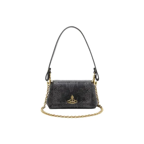 Vivienne Westwood Hazel Козья кожа Сумка через плечо Маленькая Женская Черная