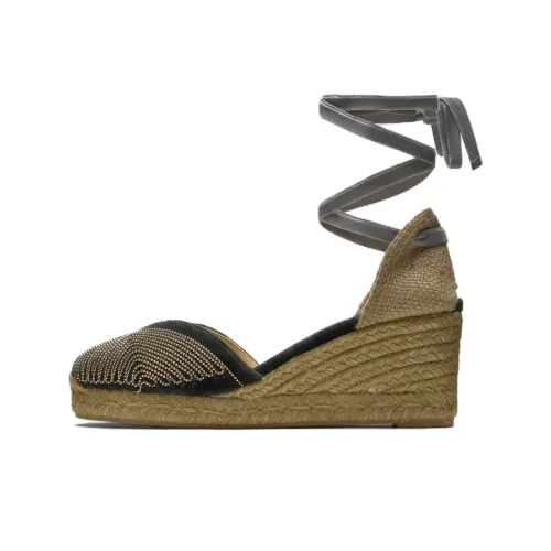 Castañer Chiara BEADS T Wedge High Heels 7cm Женские Черный Золото