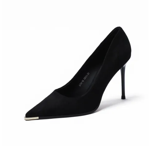 PINWEISHIDU Узкий каблук высокий каблук 8 см женский черный