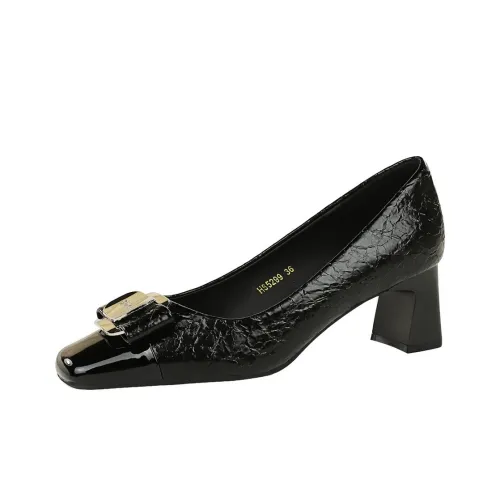 Bamiti As if treading on level ground Грубый каблук Высокие каблуки 5 см Женские