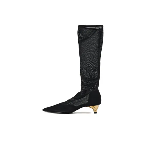 ZARA Collaboration Высокие сапоги до колена 4CM Женские Черные