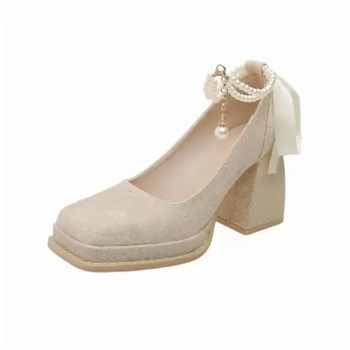 Xingdiman Грубый каблук Высокие каблуки Женские Шампанское