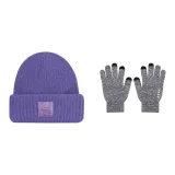 Фиолетовая шляпа + Фотиния серые перчатки