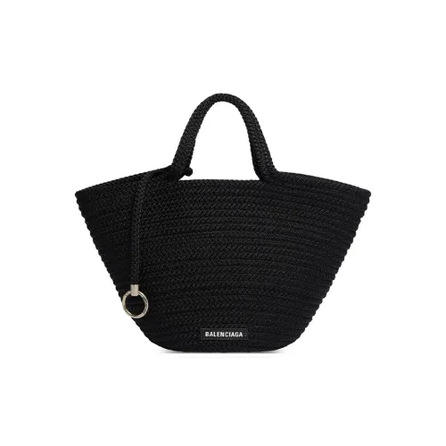 Balenciaga IBIZA Нейлон с овечьей шкурой корзина-сумка средний размер женский черный