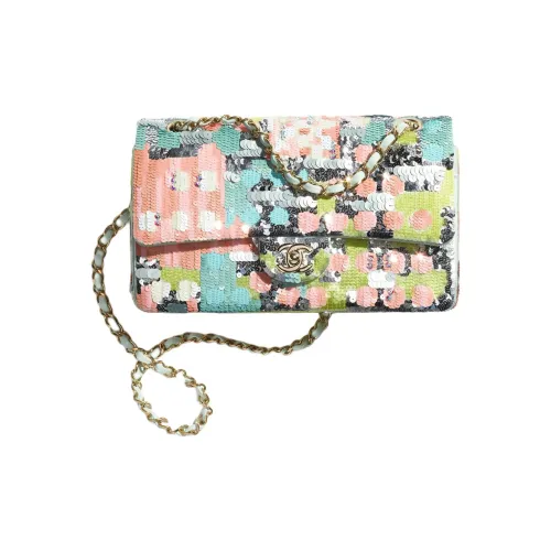 CHANEL Classic Flap CF Satin Сумка через плечо Женская Многоцветная
