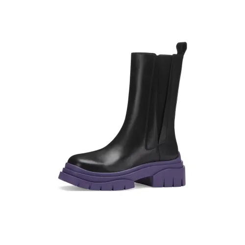 Пепельные Мартинсы Черные/фиолетовые Женские