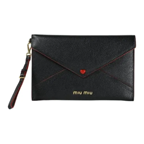MIU MIU Lambskin Clutch Women's Black