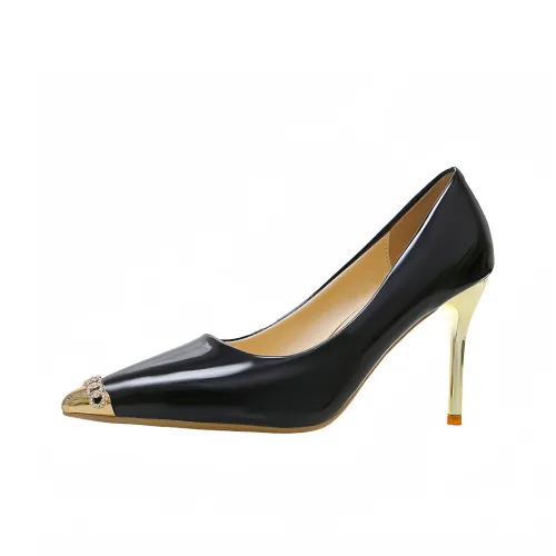 Crelinkxlat Узкий каблук Высокие каблуки 9 см Женские Черный