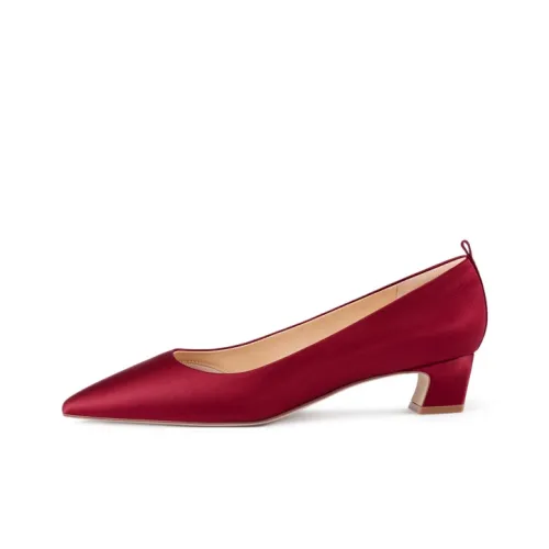 7or9 Красный бархат Торт Грубый каблук Высокие каблуки 3,5 см Женские Красный