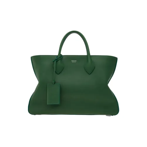 FERRAGAMO Телячья кожа Тоут Сумка Сумка для покупок Сумка Большая Мужская Зеленая