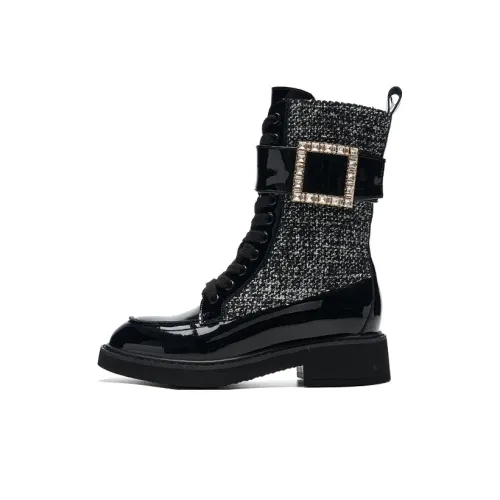 FION Короткий MID Голень Мартин Boot Женские Черный