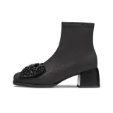 Чёрный, блестящий, эластичная ткань