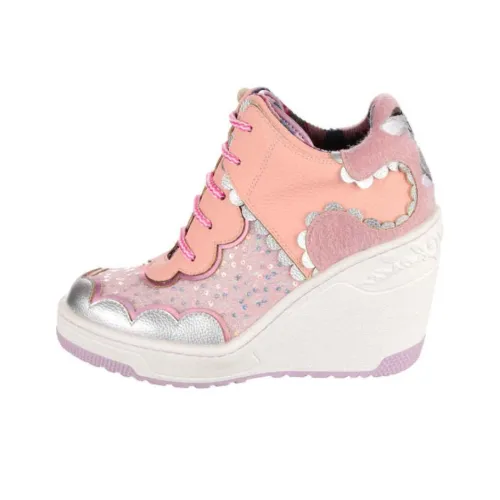 IRREGULAR CHOICE Big Leagues Клиновидный каблук Высокие каблуки 10 см Женские Розовый Серебряный