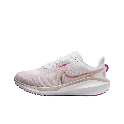 Nike Air Zoom Vomero 17 Противоскользящие Устойчивые к истиранию Низкие Беговые кроссовки Женские Белые Розовые