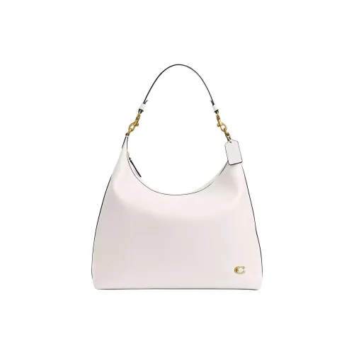 COACH Juliet Дубленая кожа Перчатка Сумка через плечо Большая Женская Мел Белый