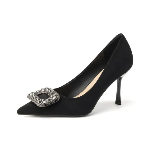 Zubumei Узкий каблук высокий каблук 8 см женский черный