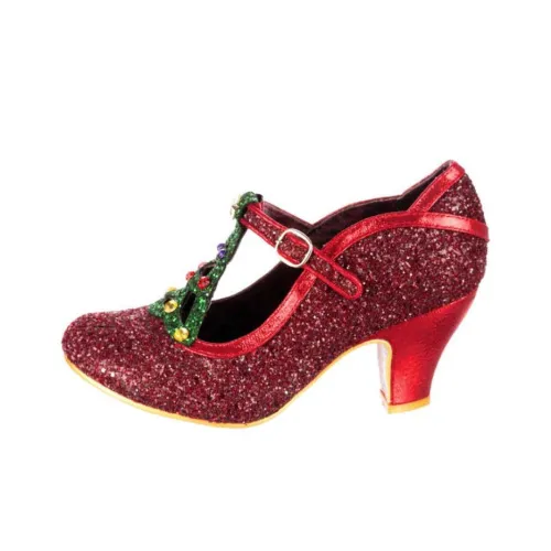 IRREGULAR CHOICE Прекрасно Праздничный Широкий крой Грубый каблук Высокие каблуки 7,2 см Женский Красный Широкий крой