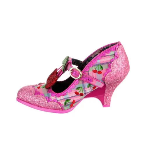 IRREGULAR CHOICE Вишня Глазурь Грубый каблук Высокие каблуки 7,3 см Женские Розовый