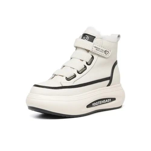 KEJIANNI Сноубутсы Теплоизоляционные Водонепроницаемые Короткие Утепленные Ботинки Женские Белые Платформа Высокие Топы Обувь