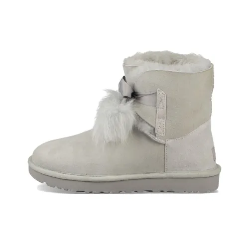 UGG Gita Термические Короткие Снежные Ботинки Женские Белые Серые