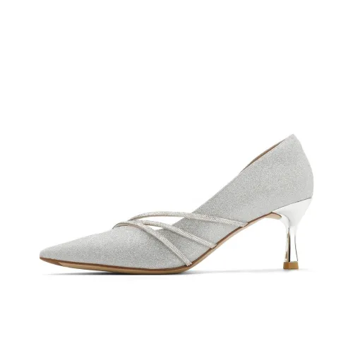 BELLE Узкий каблук Высокие каблуки 6,5 см Женские Черный Серебряный