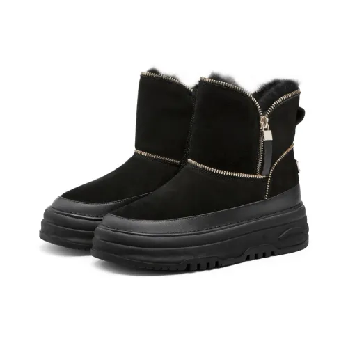 Suan Ba Hui Термический Водонепроницаемый Устойчивый к Износу Увеличивающий Высоту Нижние Штаны с Покрытием Короткие Снежные Ботинки Женские