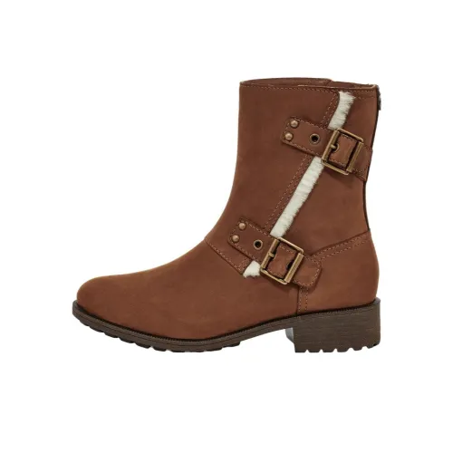 UGG противоскользящие термостойкие короткие снегобутсы женские каштановые