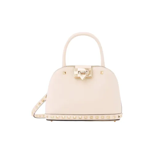 Valentino Rockstud Кожа Сумка через плечо Сумка Маленькая Женская Светлый Айвори