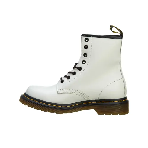 Dr.Martens 1460 Гладкая кожа Кружево Вверх Ботинки Короткий Мартин Boot Женские Белые