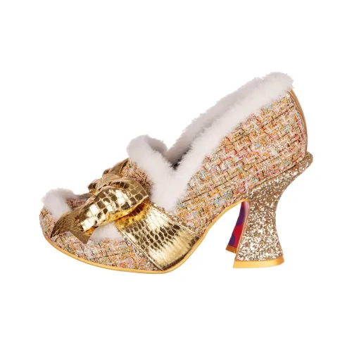 IRREGULAR CHOICE Grand Подарочный набор Нестандартный каблук Высокие каблуки 9,5 см Женский Золотой