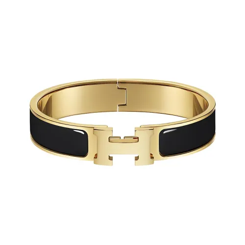 HERMES Эмаль Браслеты Женские Золото Черный