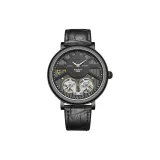 Черный циферблат, черный циферблат, черная застежка, черный ремешок