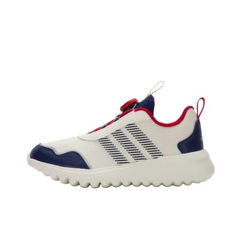 Adidas Activefle Slip Resistant Abrasion Resistant Низкий Топ Детская Беговая Обувь Экрю Синий