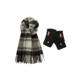 Мори стиль, клетчатый шарф + без пальцев перчатки