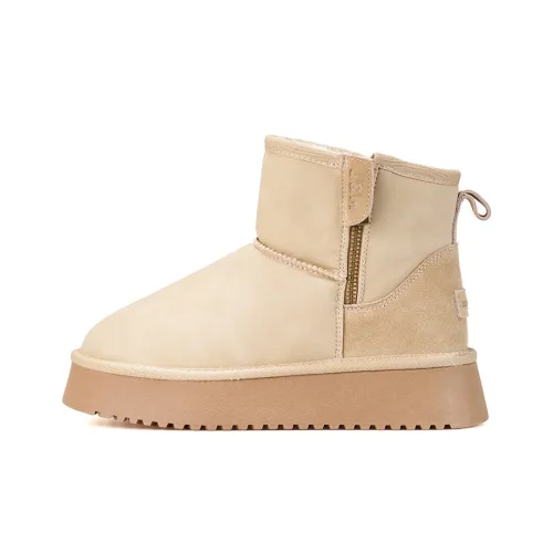 Joy Mario Термические Увеличивающие Высота Короткие Снежные Ботинки Женские Бежевые
