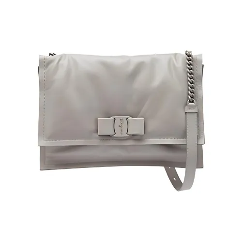 Ferragamo Коровья кожа Портативная Сумка через плечо Сумка на плечо Женская Серого цвета