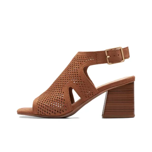 Clarks Siara 65 Flow Грубый каблук Высокие каблуки 6,5 см Женские Коричневый